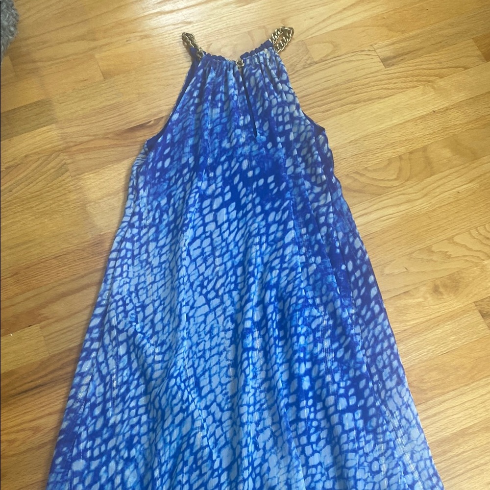 Michael Kors Blue Sleeveless Midi Dress